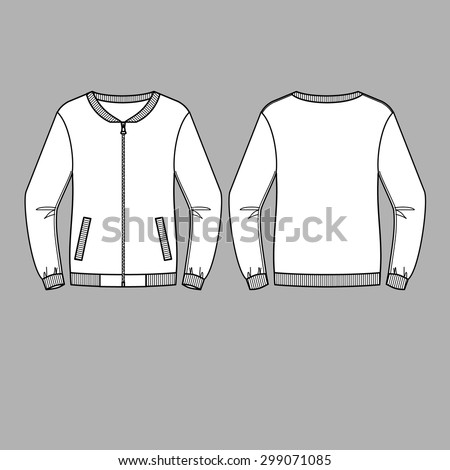 Bomber Jacket. Vector. Front And Back Views - 299071085 : Shutterstock