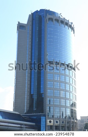 edge of office building on sky background