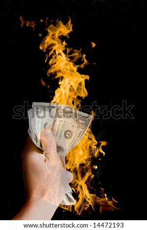 dollar on fire