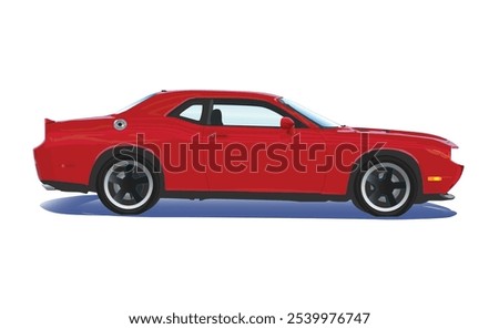 Dodge Challenger Red Muscle Car American v8 Fast