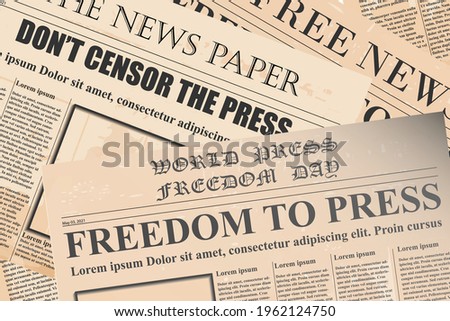 Newspapers drawing for texture and background. World Press Freedom Day concept. Vector illustration.