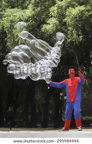 Spider-man on the streets of Vojvodina, on June 20, 2015 in Subotica, Serbia.