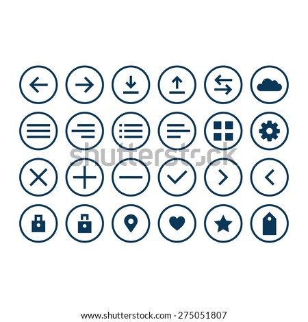 Universal icons set for web and app. Set of thin icons. Vector illustration