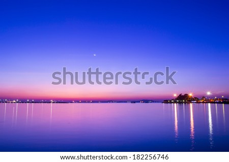 silhouette twilight Bright and beautiful sunset