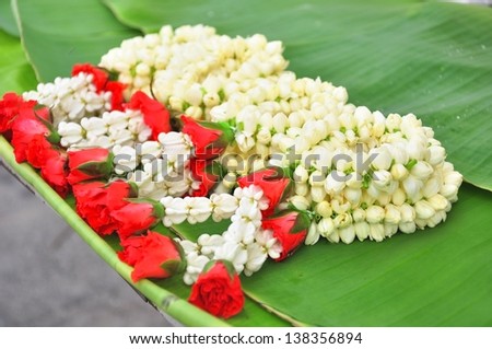 Garland flower for selled at open market Thailand