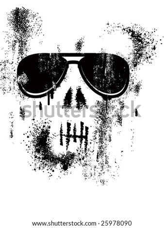 Skull Illustration Whit Sunglasses - 25978090 : Shutterstock