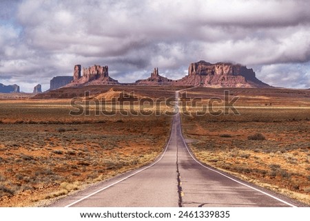 Similar – Image, Stock Photo Road trip on cloudy day