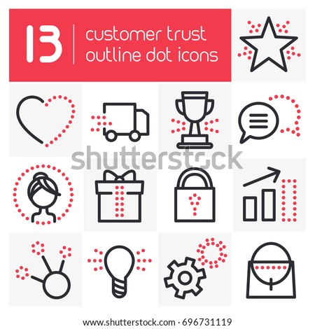 Customer Trust Outline Dot Icons
