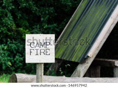 A 'Camp Fire' sign
