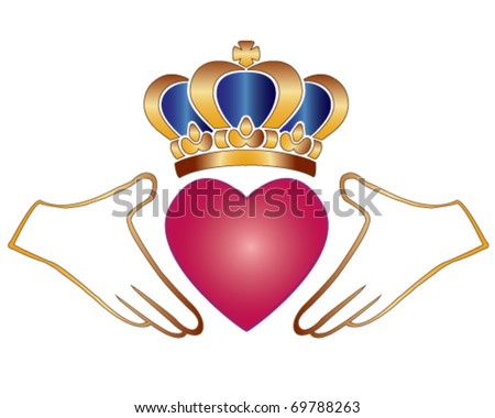 vector claddagh (fÃ?Â¡inne Chladaigh) Irish symbol of love, loyalty, and friendship