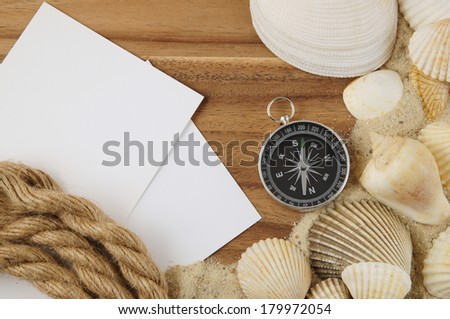 Travel concept, travel items on wooden background