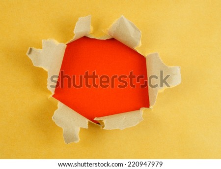 Yellow paper with hole