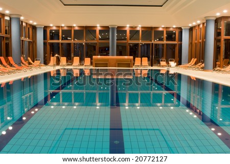 Exclusive swimming pool in a wellness hotel