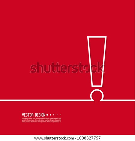 Exclamation mark icon. Attention sign icon. Hazard warning symbol in red background. vector