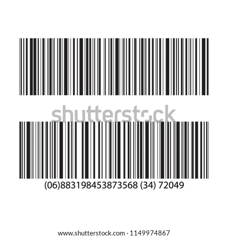 Set of barcode and number icon. Vector illustration.