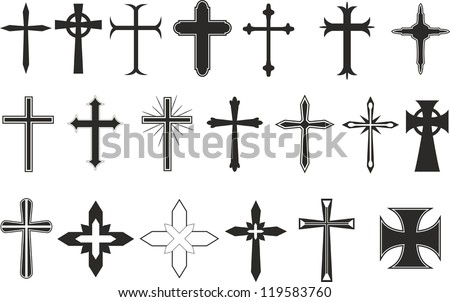 Cross Symbols Stock Vector Illustration 119583760 : Shutterstock