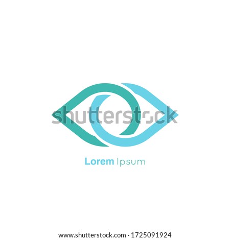 Eye symbol on a white background. Abstract vector logo design template.