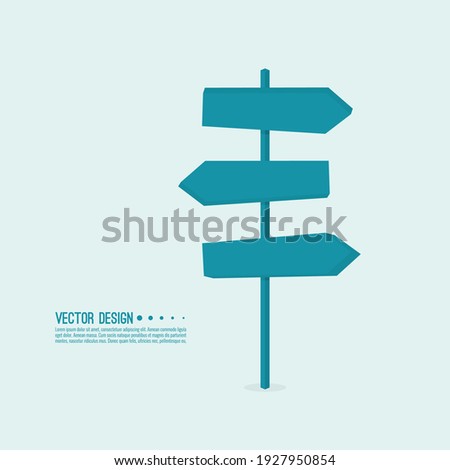 Vector background with signpost arrows to the right and left. Choice of direction.