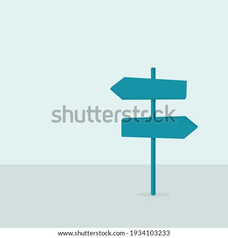 Vector background with signpost arrows to the right and left. Choice of direction.