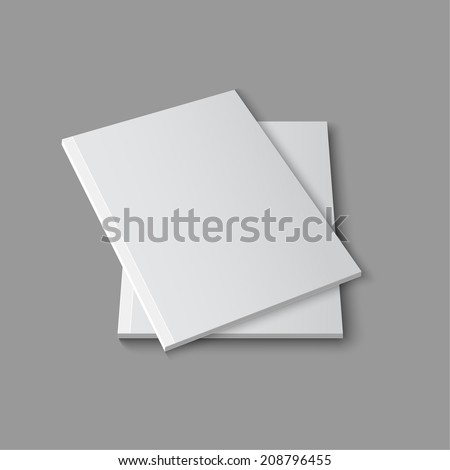 Blank empty magazine or book template lying on a gray background. vector