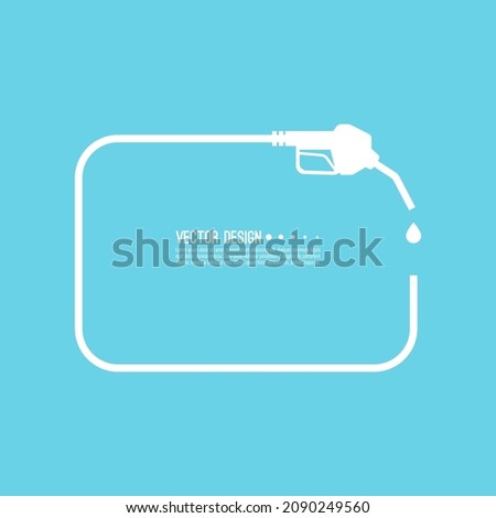 Gasoline pump nozzle sign. Fuel pump petrol station. Vector refuel service illustration.