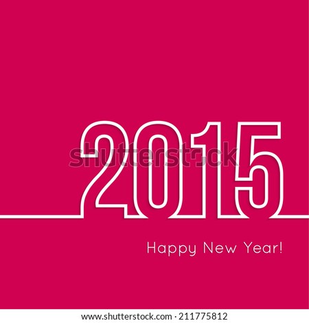 Creative Happy New Year 2015 Design. Flat Design. Stock Vector ...