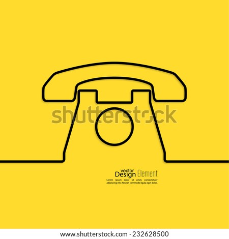 Abstract background with an old rotary telephone. Call technical support. 