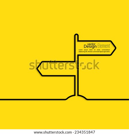 Vector abstract background with direction arrow sign. 