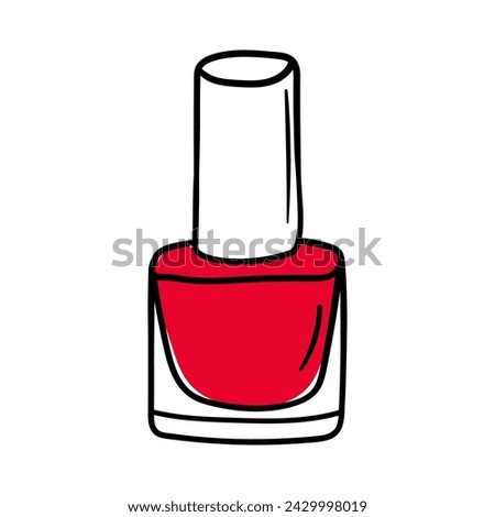 Nail polish vector icon in doodle style. Symbol in simple design. Cartoon object hand drawn isolated on white background.