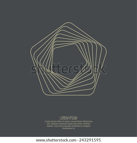 Abstract background with a pentagon geometry. Badge, monogram, banner
