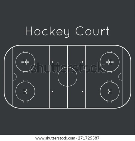 ice hockey rink on black top view. Board to parse the tactics of attack, defense
