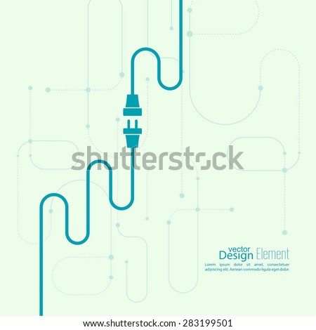 Abstract background with wire plug and socket. 