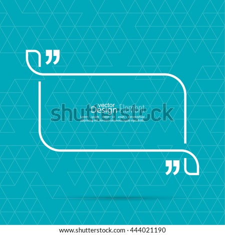 Vector speech bubble with quotation mark. Quote sign icon.       