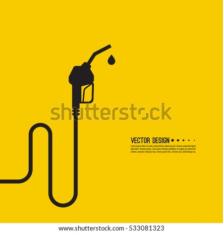 Gasoline pump nozzle sign. Fuel pump petrol station. Vector refuel service illustration.