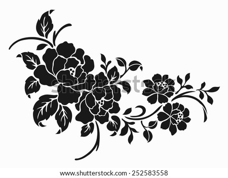 Rose Motif,Flower Design Elements Vector - 252583558 : Shutterstock