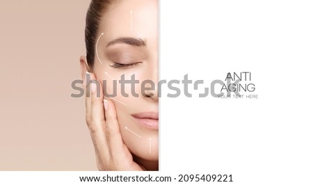 Similar – Image, Stock Photo Crop of half face of beautiful young woman