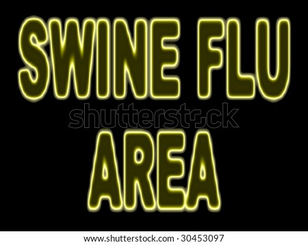 Digitally created words swine flu area with fractal texture.