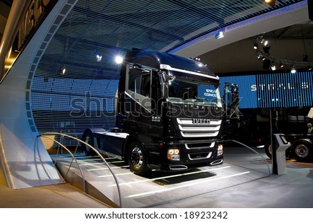 HANNOVER, GERMANY - 1, OCTOBER 2008: 62nd IAA (Internationale Automobil-Ausstellung) Commercial Vehicles, the world largest automotive fair, was held in Hannover from 25 September to 2 October 2008.