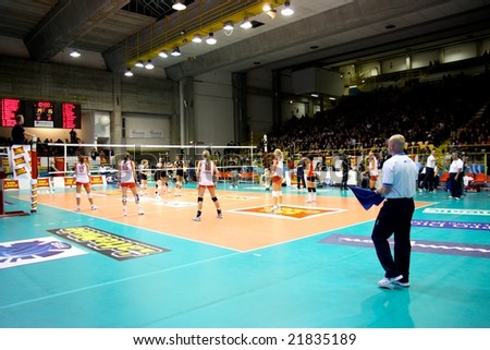 PAVIA, ITALY - DECEMBER 8, 2008. Volleyball All Star Game Europe vs the Rest of the World, match played in Pavia on the 8th December 2008.