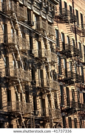 A view of typical houses in Soho, New York