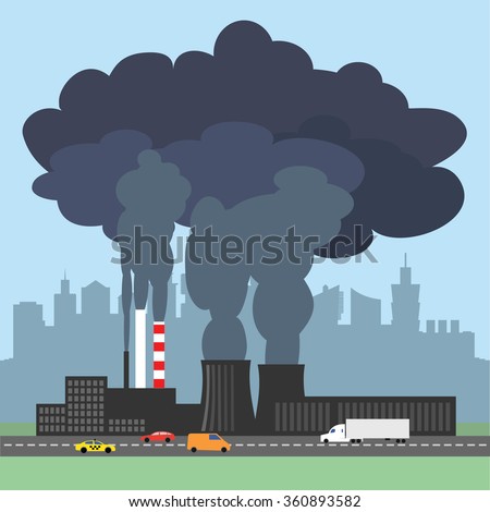 A Conceptual Vector Illustration Showing The Polluted Smoke From A ...