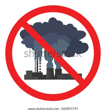 Stop Air Pollution Sign. Conceptual Vector Illustration Showing The ...