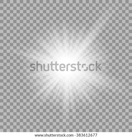 White glowing light burst explosion with transparent. Vector illustration for cool effect decoration with ray sparkles. Bright star. Transparent shine gradient glitter, bright flare. Glare texture. Stockfoto © 