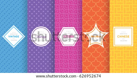 Cute bright seamless pattern background. Vector illustration bright design. Abstract geometric frame. Stylish decorative label set. Pale light color. Colorful geometric ornament. Feminine baby style