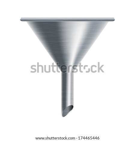metallic funnel isolated on white background - vector illustration