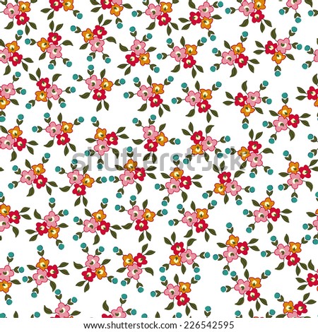 colorful small flowers seamless pattern