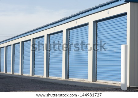 Storage units in a self storage facility.