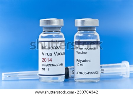 Two most common adult vaccines, influenza and pneumococcal pneumonia.