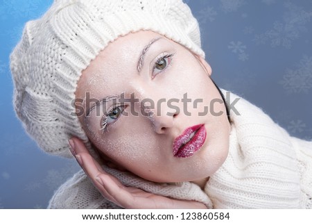 snowy beautiful face and hand girls