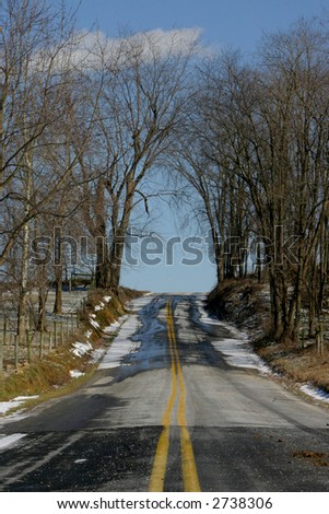 Deserted road, Lancaster, Pennsylvania (Amish County)